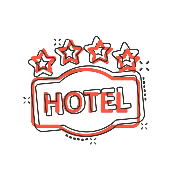 Hotel Sterne Zeichen Symbol Comic Stil Inn Cartoon Vektor Illustration — Stockvektor