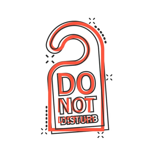 Disturb Hotel Sign Icon Comic Style Inn Cartoon Vector Illustration — Stock Vector