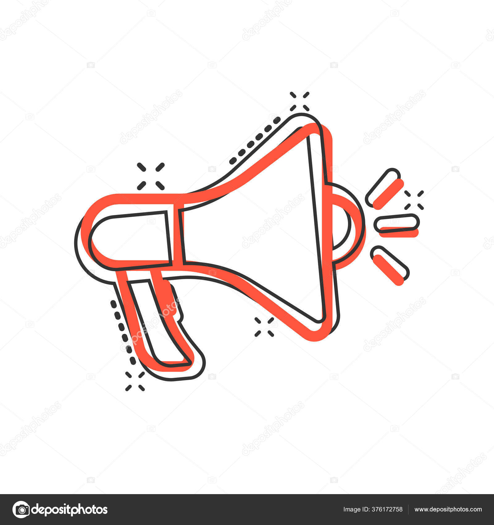 Icone Haut Parleur Megaphone Dans Style Comique Bullhorn Signe Dessin Image Vectorielle Par Sanek C Illustration