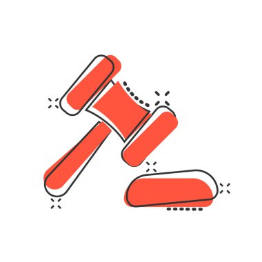 Açık arttırma çekici ikonu. Beyaz izole edilmiş arka planda mahkeme imzalı vektör çizimi. Mahkeme iş konseptini su yüzüne çıkardı.