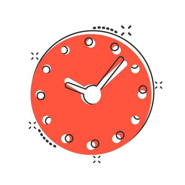 Icône Horloge Dans Style Comique Regarder Illustration Vectorielle Dessin Animé — Image vectorielle
