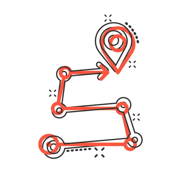 Kartenstift Symbol Comic Stil Gps Navigation Cartoon Vektor Illustration Auf — Stockvektor