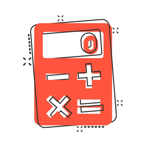 Calculator Icon Comic Style Calculate Cartoon Vector Illustration White Isolated — Stock Vector