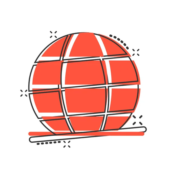 Erde Planet Ikone Comic Stil Globale Geografische Zeichentrickvektorillustration Auf Weißem — Stockvektor