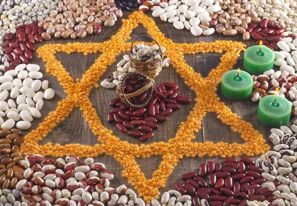 Happy Thanksgiving Day, Decoration on a wooden table — Stock Photo, Image