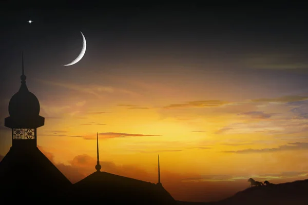 Casa de uma oração. Noite Mágica do Eid — Fotografia de Stock