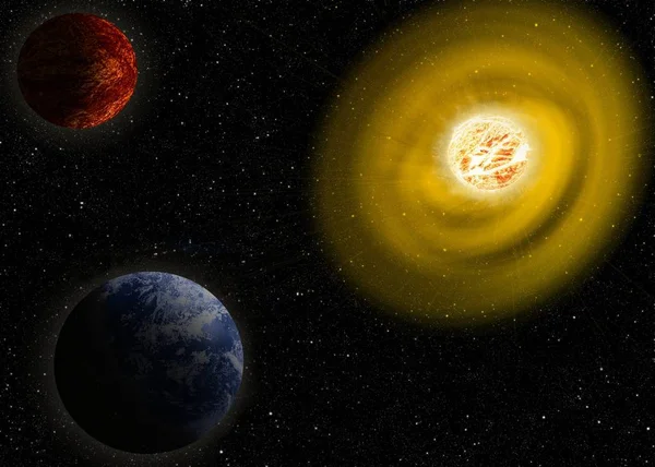 Güneşin Kırmızı Dev illüstrasyon. Nasa tarafından döşenmiş bu görüntü unsurları . — Stok fotoğraf