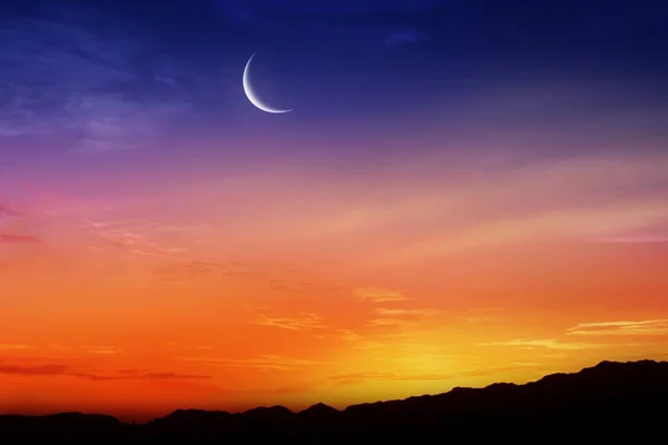 Glühender Sonnenuntergang. ramadan kareem . — Stockfoto