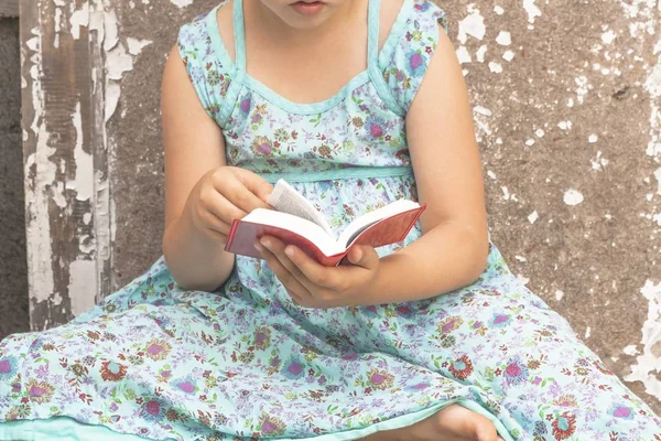 Criança a ler a Bíblia — Fotografia de Stock