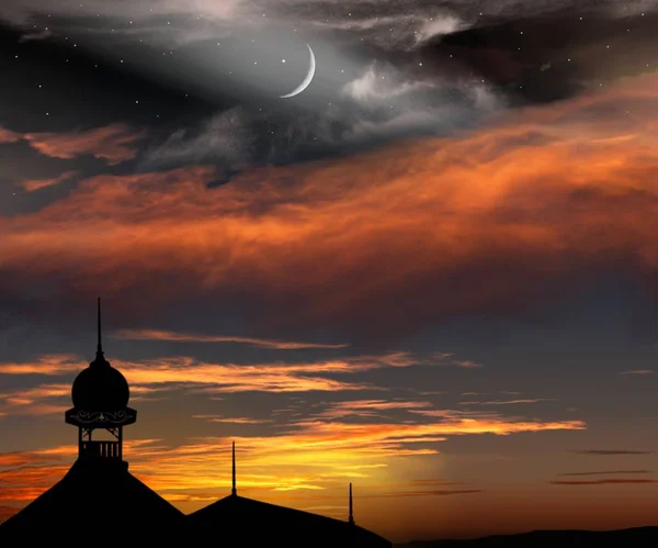 Luce nel cielo buio. bella nuvola — Foto Stock