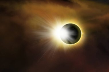 Space Solar Eclipse.  Solar system, Solar flare,Total Eclipse clipart
