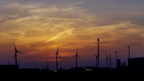 Moinho Vento Energia Eólica Turbinas Eólicas Turbina Eólica Que Gera — Fotografia de Stock