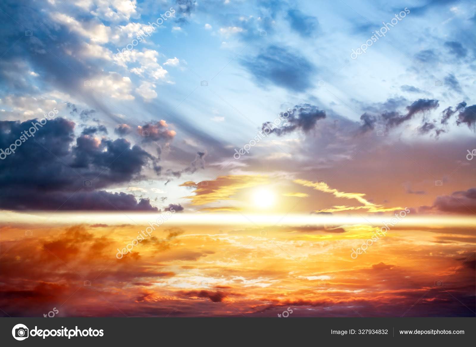 Sunset Heaven Abstract Big Explosion Light Sky Religion Background