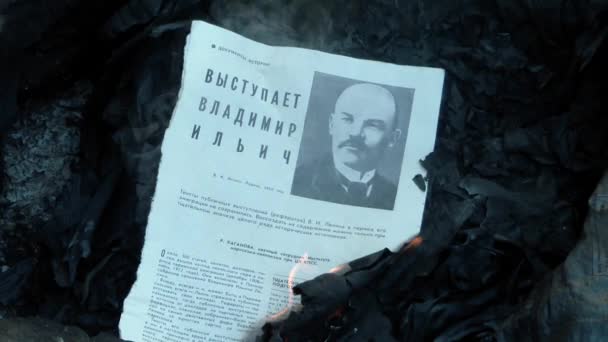 Kiev Ukraine January 2019 Selection Soviet Newspapers Photos Soviet Leaders — Stock Video
