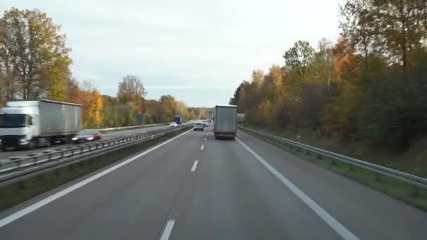 Lkw Auf Der Straße Autobahn Transport Logistikkonzept — Stockvideo