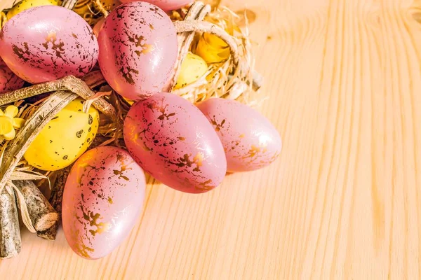 Барвисті Великодні Яйця Бенкет Релігії Великодню Неділю — стокове фото