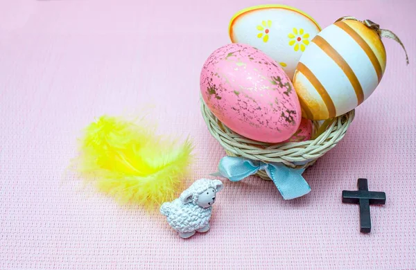Easter Egg Pink Background — Stock Photo, Image