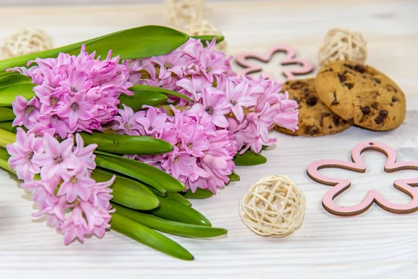 Spring Background Cookies Table — Stock Photo, Image