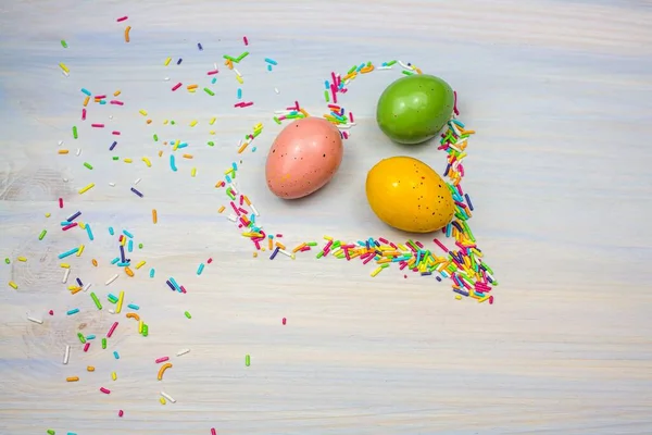 Egg Easter Background Religion Holiday Easter Food Table — Stock Photo, Image