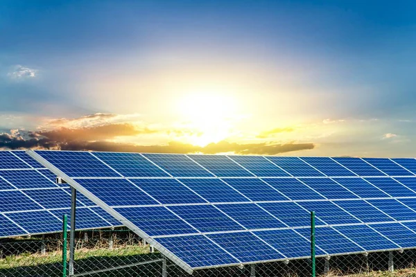 Solární Panel Energie Slunce Solární Elektrárna — Stock fotografie