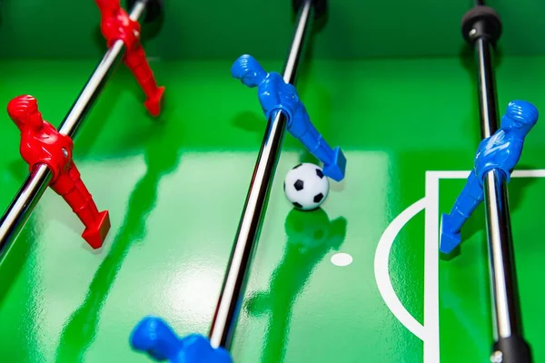 Toy Football Players Green Red Blue Ball — Stock Photo, Image