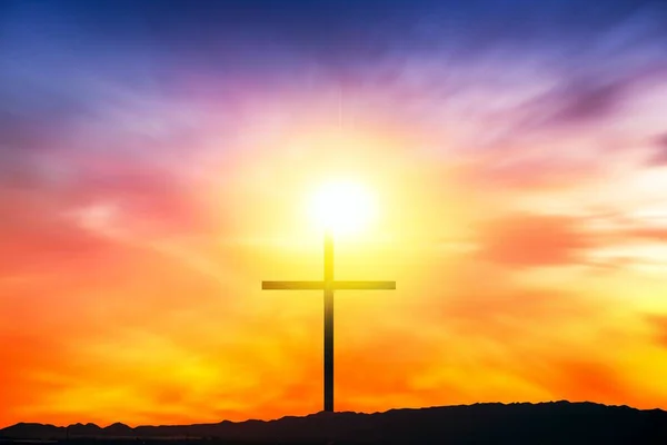 Cross God Rays Sun Background Religions — Stock Photo, Image