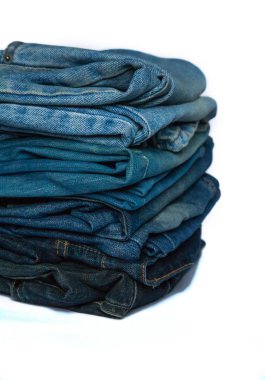 Kot moda arka plan farklı kot katmanları renk yığını