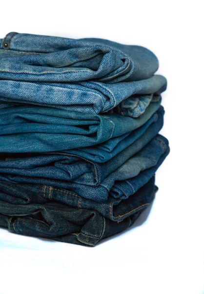 Kot moda arka plan farklı kot katmanları renk yığını