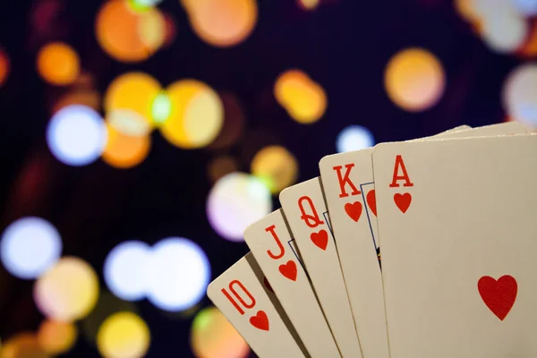 Kartların kapalı arkaplan, kumarhane konsepti 