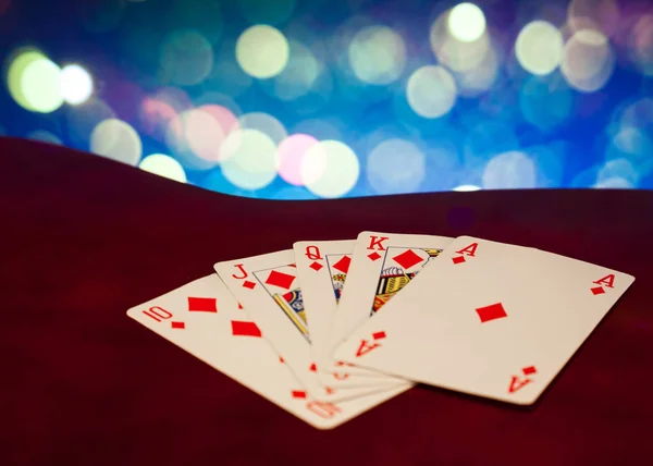 Kartların kapalı arkaplan, kumarhane konsepti 