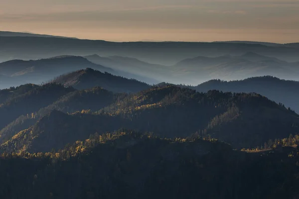 Kafkasya ve doğal park büyük Thach Adıge dağlarının eteklerinde altın sonbahar