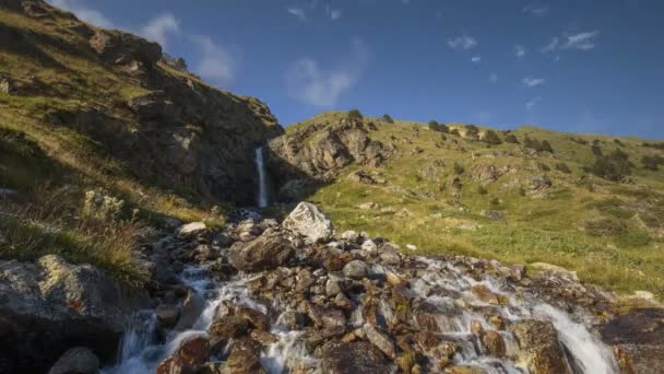 Vistas Inverno Das Montanhas Nevadas Cáucaso Formação Movimento Nuvens Sobre — Vídeo de Stock