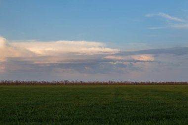 C bozkır parçası baharda bulutlarda hareketi