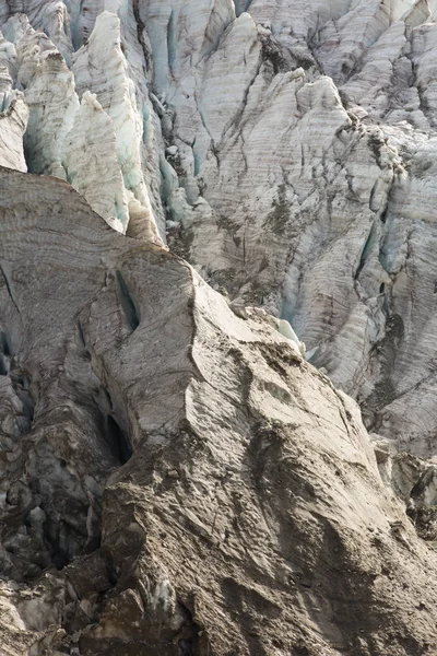 Aerial View Show Ice Kashkatash Glacier West Caucasian Mountains Russia — Stock Photo, Image