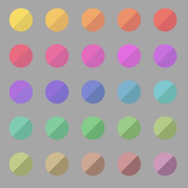 gri bir arka plan üzerinde renkli daireler