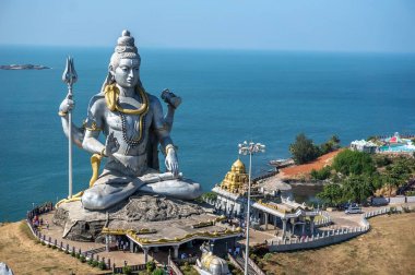 Büyük Shiva. Lord Shiva heykeli Murudeshwar, Karnataka, Hindistan. Goa ve Gokarna Tur.