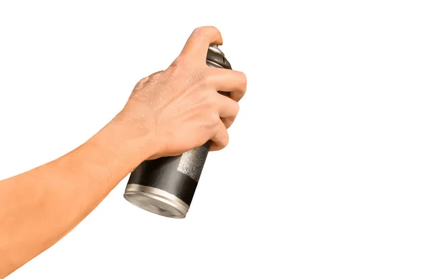 Graffiti spray can in hand isolated — Stock Photo, Image