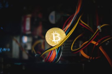 Kripto para birimi madencilik kavramsal görüntü.