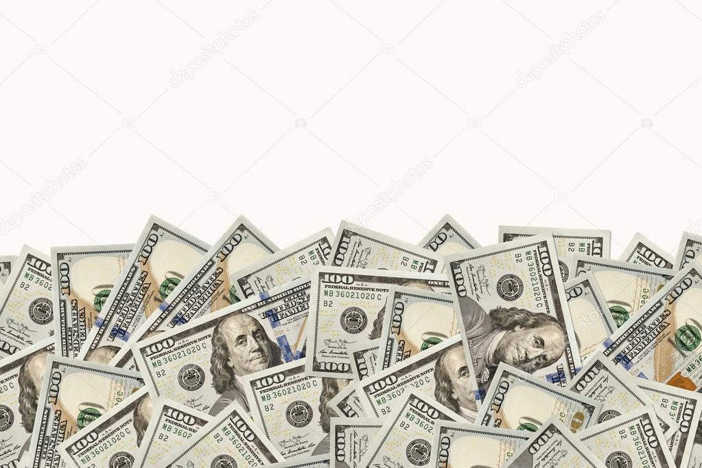 Frame of 100 dollars banknotes