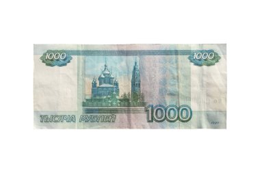 Beyaz arka plan üzerinde 1000 ruble
