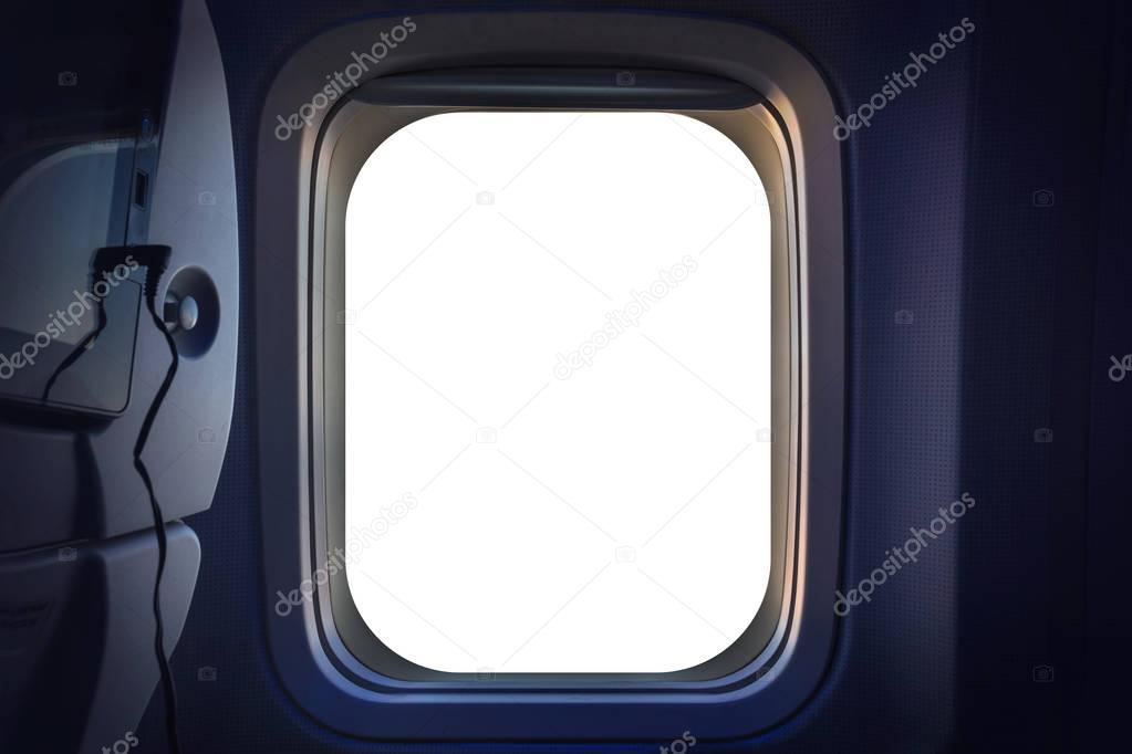 window plane, blank white window airplane, window aircraft template