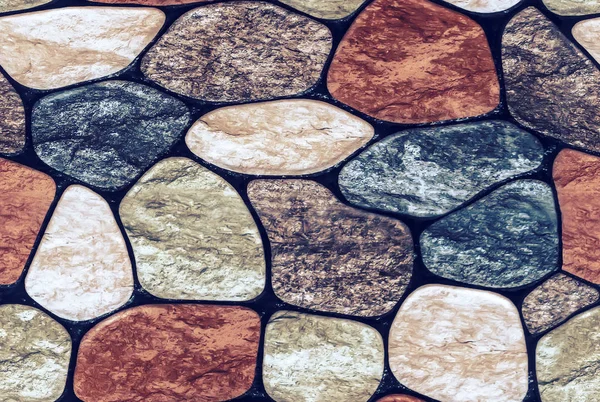 Seamless texture of rounded multi-colored marble stones. — Stock Photo, Image