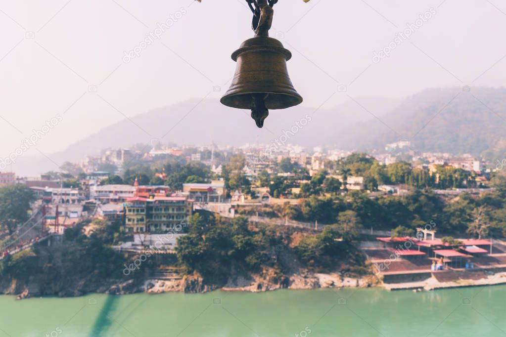 Bell in Tera Manzil Temple. Rishikesh