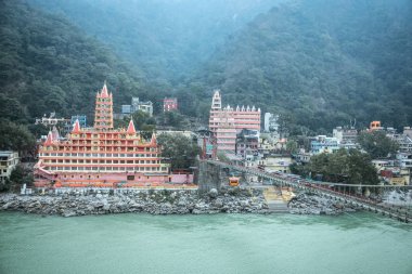 View of Ganga river embankment clipart