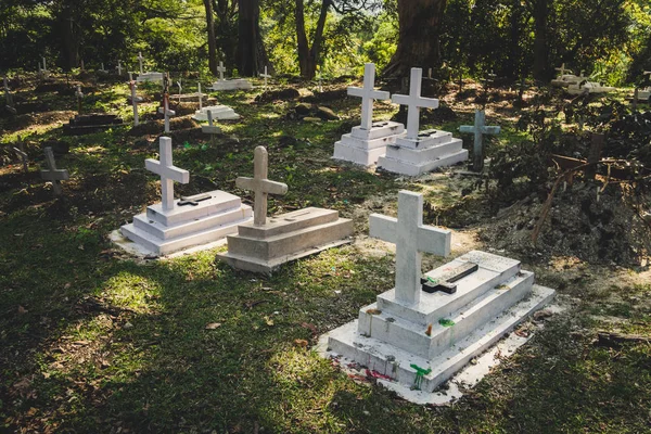 Old grave on traditional European cemetery in Slovakia.