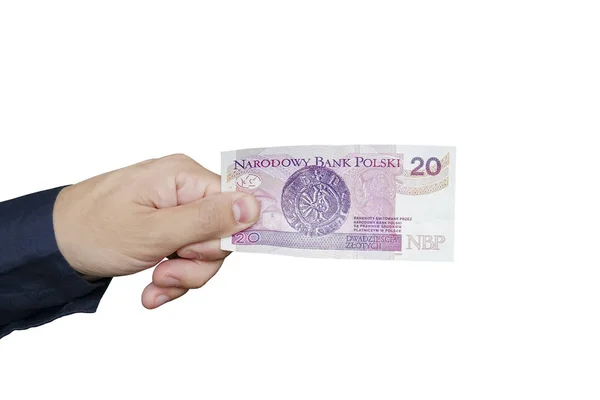 20 conta zloty da Polônia, foto violeta — Fotografia de Stock