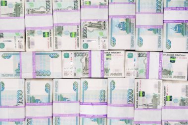1000 ruble. Çevirisi: 100.000 ruble. Rusya Bankası 'nın 1997' deki banknotları. Garantisiz. Ne zaman sayacaksın?.