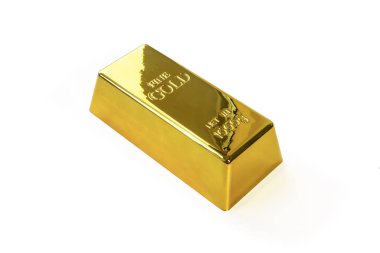 1kg gold bullion, gold ingot isolated . gold bar on white background clipart