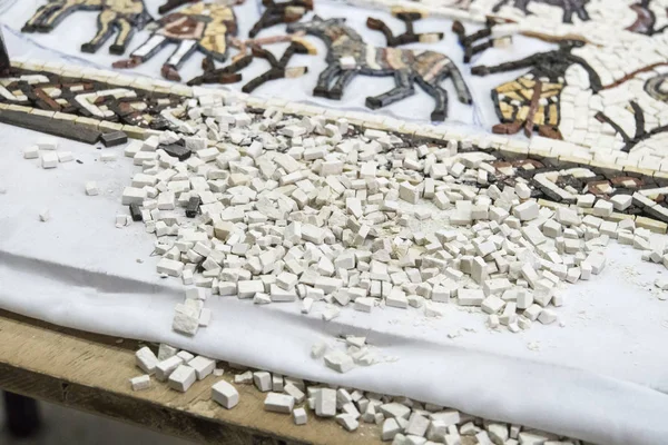 Ancient process of making mosaics. — 스톡 사진