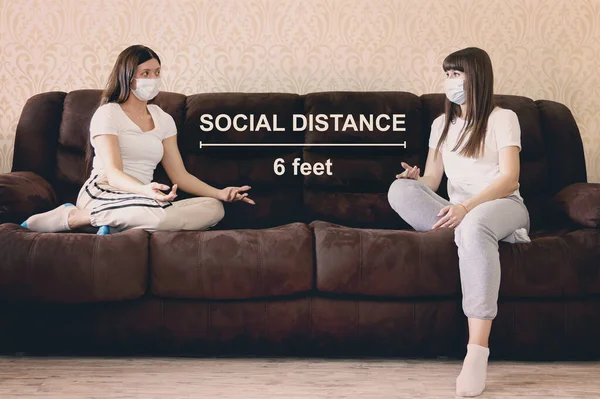 Recommandé Par Organisation Mondiale Santé Distance Sociale Pieds Sauve Propagation — Photo